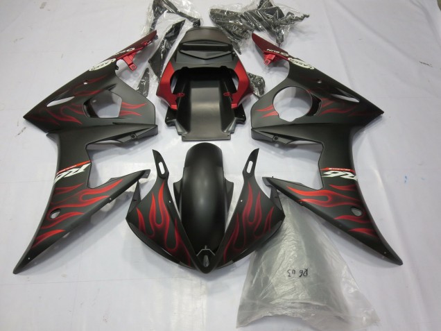 2003-2004 Matte red Flame Yamaha R6 Motorcycle Fairing