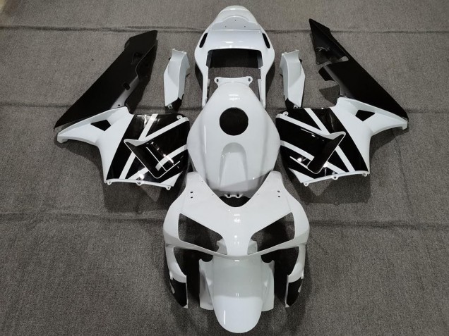2003-2004 Pearl White and Black Honda CBR600RR Motorcycle Fairing 2003-2004 Pearl White and Black Honda CBR600RR Motorcycle Fairing