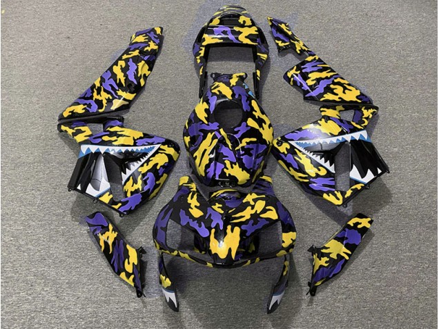 2003-2004 Purple and Yellow Camo Honda CBR600RR Motorcycle Fairing 2003-2004 Purple and Yellow Camo Honda CBR600RR Motorcycle Fairing