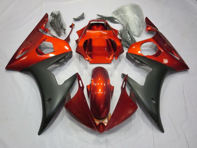 2003-2004 Red / Orange Matte Yamaha R6 Motorcycle Fairing 2003-2004 Red / Orange Matte Yamaha R6 Motorcycle Fairing