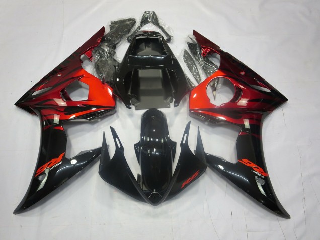 2003-2004 Red and Black Yamaha R6 Motorcycle Fairing 2003-2004 Red and Black Yamaha R6 Motorcycle Fairing
