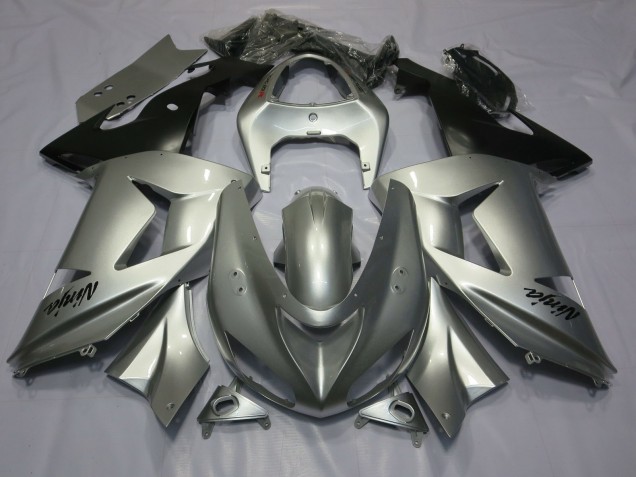 2003-2004 Silver Kawasaki ZX6R Motorcycle Fairing