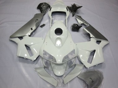 2003-2004 Silver and White Honda CBR600RR Motorcycle Fairing