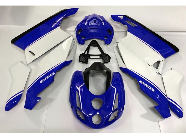 2003-2004 White Blue and Black Ducati Ducati 749 999 Motorcycle Fairing 2003-2004 White Blue and Black Ducati Ducati 749 999 Motorcycle Fairing