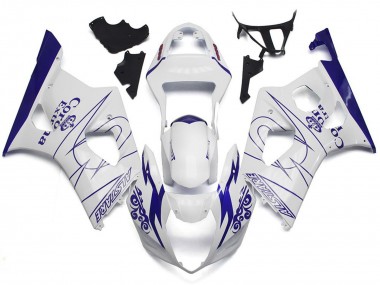 2003-2004 White Corona Custom Style Suzuki GSXR 1000 Motorcycle Fairing