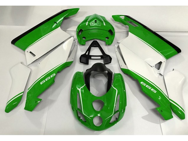 2003-2004 White Green and Black Ducati Ducati 749 999 Motorcycle Fairing 2003-2004 White Green and Black Ducati Ducati 749 999 Motorcycle Fairing