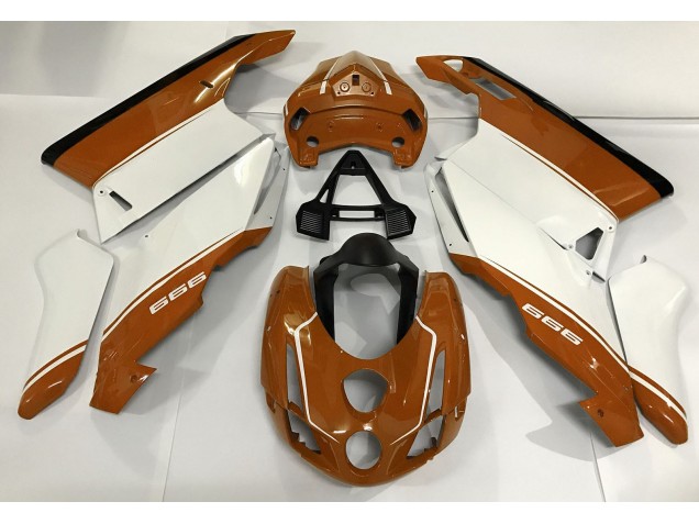 2003-2004 White Orange and Black Ducati Ducati 749 999 Motorcycle Fairing 2003-2004 White Orange and Black Ducati Ducati 749 999 Motorcycle Fairing