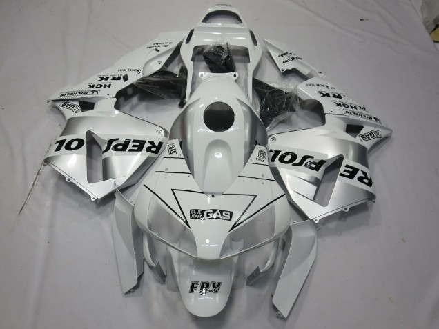 2003-2004 White Silver Repsol Honda CBR600RR Motorcycle Fairing 2003-2004 White Silver Repsol Honda CBR600RR Motorcycle Fairing