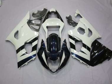 2003-2004 White and Black Suzuki GSXR 1000 Motorcycle Fairing