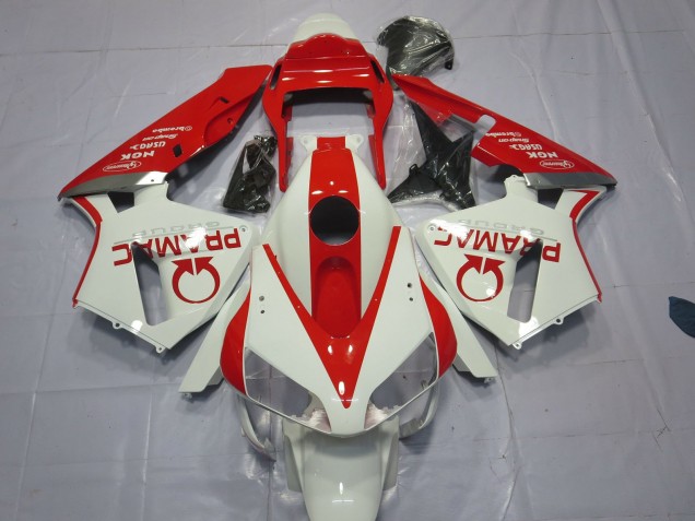 2003-2004 White and Red Pramac Honda CBR600RR Motorcycle Fairing 2003-2004 White and Red Pramac Honda CBR600RR Motorcycle Fairing