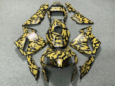 2003-2004 Yellow Camo Honda CBR600RR Motorcycle Fairing
