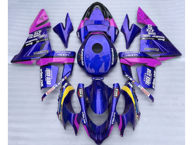 2004-2005 Blue and Pink Trickstar Kawasaki ZX10R Motorcycle Fairing 2004-2005 Blue and Pink Trickstar Kawasaki ZX10R Motorcycle Fairing