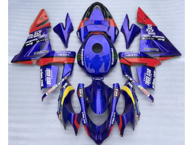 2004-2005 Blue and Red Trickstar Kawasaki ZX10R Motorcycle Fairing