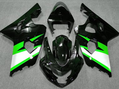 2004-2005 Gloss Black & Green Suzuki GSXR 600-750 Motorcycle Fairing