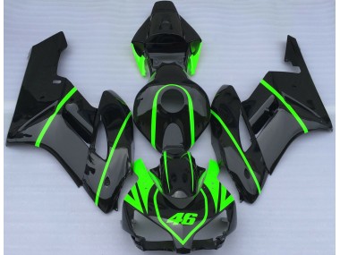 2004-2005 Gloss Black & High Viz Green Honda CBR1000RR Motorcycle Fairing