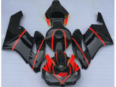 2004-2005 Gloss Black & Red Honda CBR1000RR Motorcycle Fairing