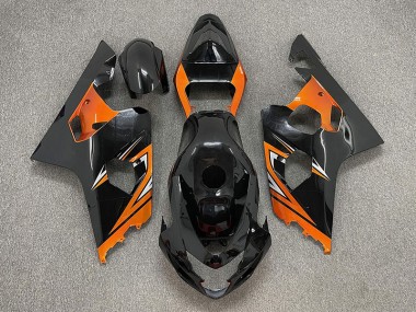 2004-2005 Gloss Black and Orange Suzuki GSXR 600-750 Motorcycle Fairing