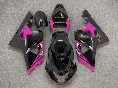 2004-2005 Gloss Black and Pink Suzuki GSXR 600-750 Motorcycle Fairing