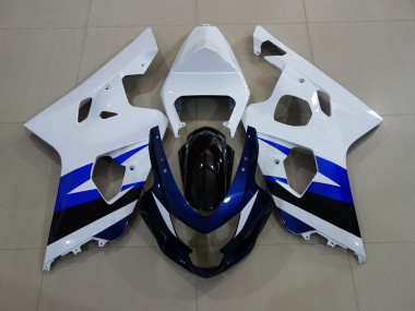 2004-2005 Gloss White & Deep Blue Suzuki GSXR 600-750 Motorcycle Fairing