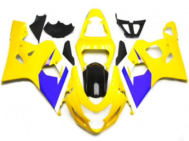 2004-2005 Gloss Yellow and Vibrant Blue Custom Suzuki GSXR 600-750 Motorcycle Fairing 2004-2005 Gloss Yellow and Vibrant Blue Custom Suzuki GSXR 600-750 Motorcycle Fairing