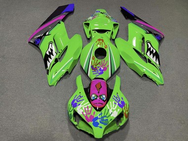 2004-2005 Green and Purple Shark Honda CBR1000RR Motorcycle Fairing