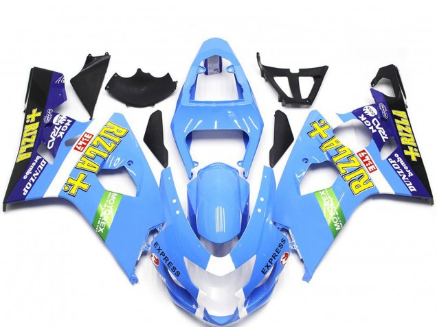 2004-2005 Light Blue Rizla Style Suzuki GSXR 600-750 Motorcycle Fairing 2004-2005 Light Blue Rizla Style Suzuki GSXR 600-750 Motorcycle Fairing