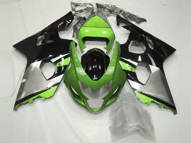 2004-2005 Light Green Silver and Black Suzuki GSXR 600-750 Motorcycle Fairing 2004-2005 Light Green Silver and Black Suzuki GSXR 600-750 Motorcycle Fairing