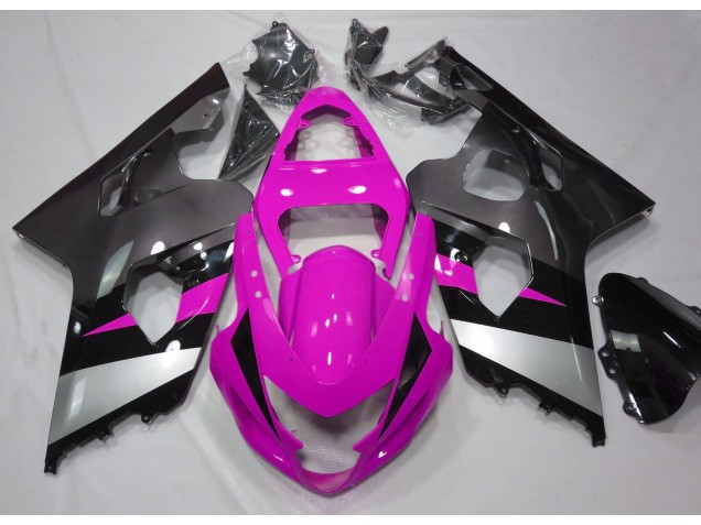 2004-2005 Pink and Silver Suzuki GSXR 600-750 Motorcycle Fairing 2004-2005 Pink and Silver Suzuki GSXR 600-750 Motorcycle Fairing