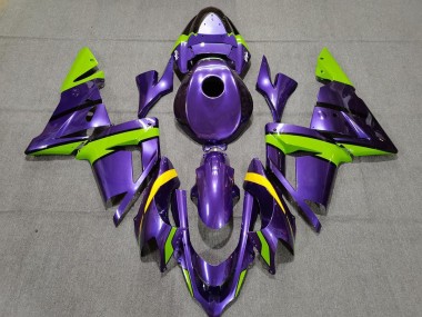 2004-2005 Purple Green and Yellow Kawasaki ZX10R Motorcycle Fairing