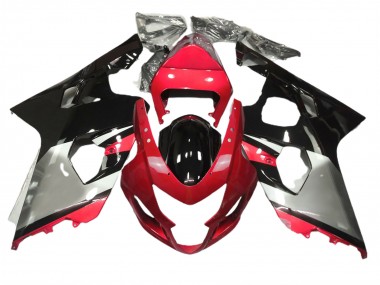 2004-2005 Red Silver and Black Suzuki GSXR 600-750 Motorcycle Fairing