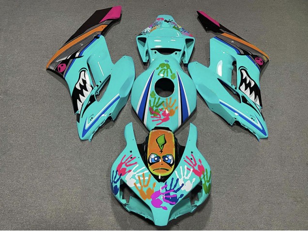 2004-2005 Teal Shark Honda CBR1000RR Motorcycle Fairing