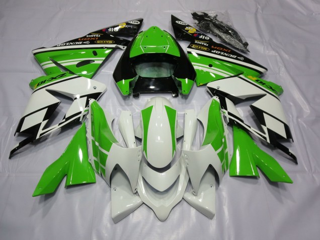 2004-2005 White Green Kawasaki ZX10R Motorcycle Fairing