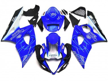 2005-2006 Blue and White Corona Style Suzuki GSXR 1000 Motorcycle Fairing