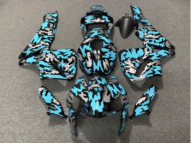 2005-2006 Camo & LIGHT CYAN Honda CBR600RR Motorcycle Fairing