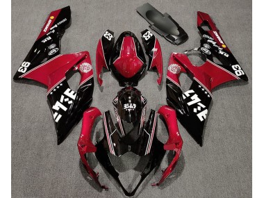 2005-2006 Gloss Red and Black Custom Suzuki GSXR 1000 Motorcycle Fairing
