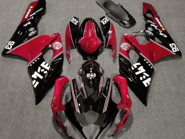 2005-2006 Gloss Red and Black Custom Suzuki GSXR 1000 Motorcycle Fairing