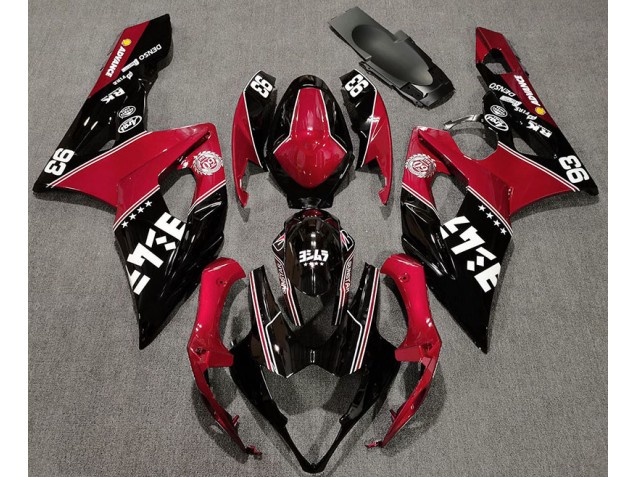 2005-2006 Gloss Red and Black Custom Suzuki GSXR 1000 Motorcycle Fairing 2005-2006 Gloss Red and Black Custom Suzuki GSXR 1000 Motorcycle Fairing