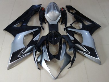 2005-2006 Gloss Silver and Black Suzuki GSXR 1000 Motorcycle Fairing