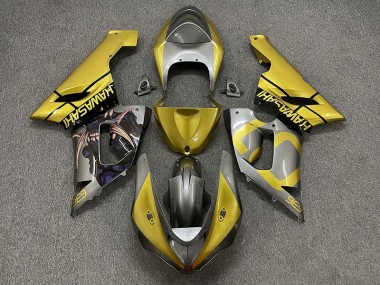 2005-2006 Gold and Silver Kawasaki ZX6R Motorcycle Fairing