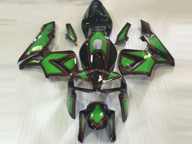 2005-2006 Green & Red Outline Honda CBR600RR Motorcycle Fairing
