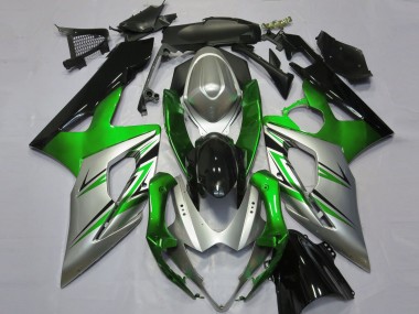 2005-2006 Green Silver and Black Suzuki GSXR 1000 Motorcycle Fairing