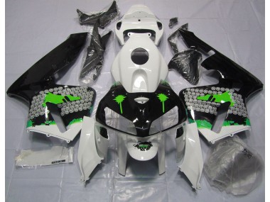 2005-2006 Green Splatter on Gloss Black Honda CBR600RR Motorcycle Fairing