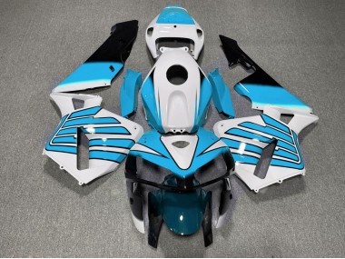 2005-2006 Light Blue and White Wings Honda CBR600RR Motorcycle Fairing