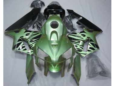 2005-2006 Light Green Flame Honda CBR600RR Motorcycle Fairing