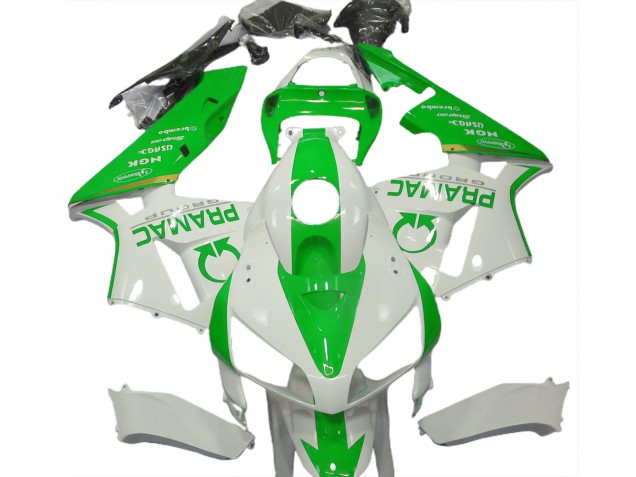 2005-2006 Light Green and White Pramac Honda CBR600RR Motorcycle Fairing 2005-2006 Light Green and White Pramac Honda CBR600RR Motorcycle Fairing