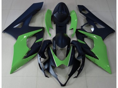 2005-2006 Matte Black & Green Suzuki GSXR 1000 Motorcycle Fairing