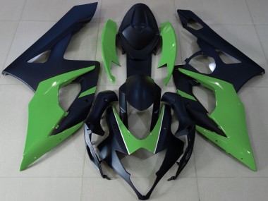 2005-2006 Matte Black & Green Suzuki GSXR 1000 Motorcycle Fairing