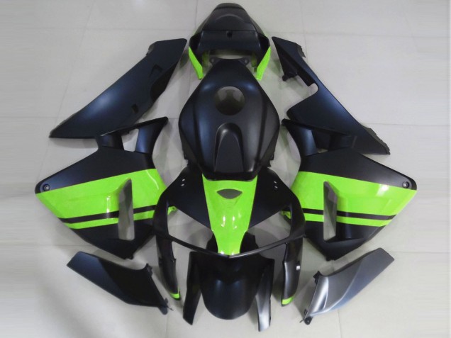 2005-2006 Matte Black & Light Green Honda CBR600RR Motorcycle Fairing 2005-2006 Matte Black & Light Green Honda CBR600RR Motorcycle Fairing