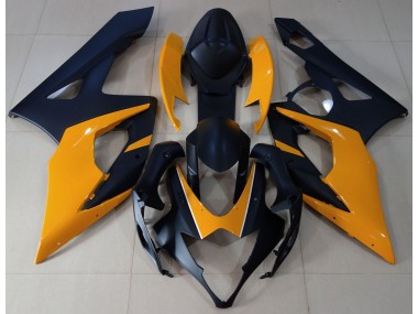 2005-2006 Matte Black & Light Orange Suzuki GSXR 1000 Motorcycle Fairing