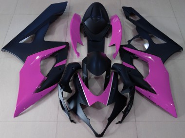 2005-2006 Matte Black & Pink Suzuki GSXR 1000 Motorcycle Fairing